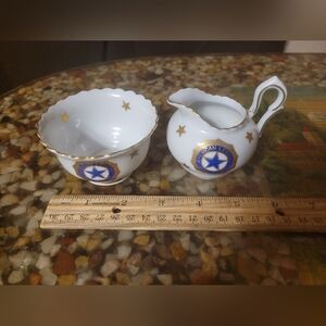 Rare Chubu China "Cherry" Vintage American Legion Tea Cup and creamer Hand paint